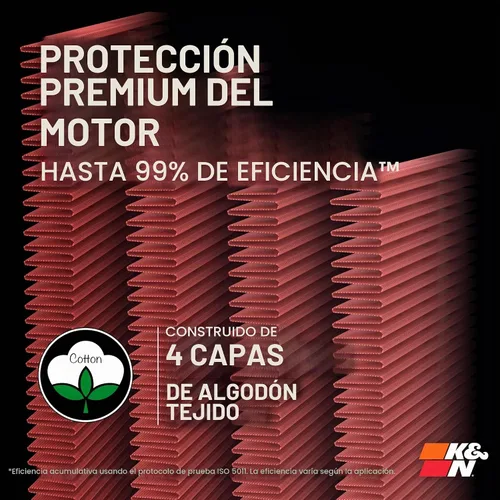 Vista 4 de K&N, 33-2144, filtro de aire de repuesto de alto rendimiento