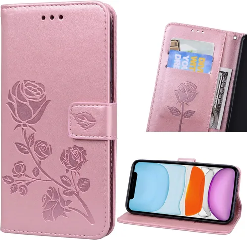 Vista 11 de Funda para iPhone 11 Pro Max para mujer, funda para iPhone 11 Pro Max con tarjetero y soporte de cuero magnético, funda compatible con iPhone 11 Pro