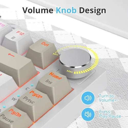 Vista 5 de Junta de teclado 75% montada con almohadillas absorbentes de sonido, teclado mecánico RGB compacto con cable de 82 teclas para juegos, enchufe