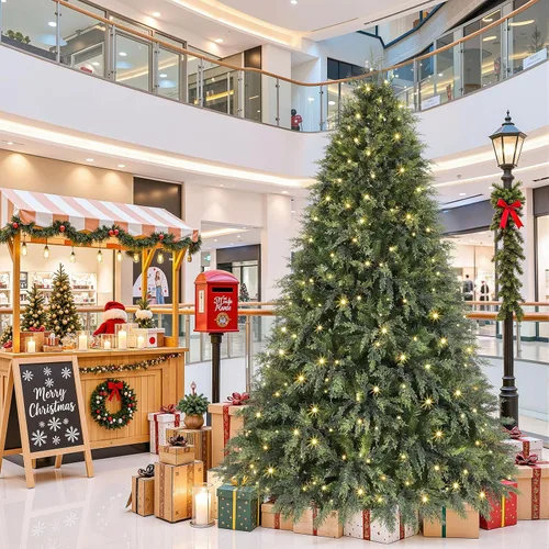 Vista 11 de SHareconn Árbol de Navidad de ciprés artificial preiluminado de 7 pies 390 luces blancas cálidas y multicolor, 17 modos de control remoto, 1420