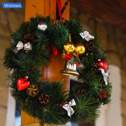 Vista 5 de Worown 4 coronas de vid naturales (8 y 12 pulgadas), corona de rama de vid, corona de ratán para manualidades de Navidad, colgar en la pared