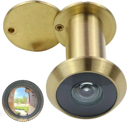 Vista 10 de Earl Diamond - Mirillas para puerta, mirilla de visor de puerta de latón macizo de 200 grados con cubierta de privacidad giratoria resistente