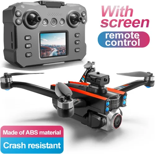 Vista 2 de Drone RC con control remoto de pantalla de pantalla, cámara dual 1080P, ajuste de velocidad, retención de altitud, despegue con una tecla, giros 3D