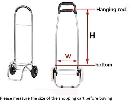 Vista 3 de THEGA Bolsa de repuesto para carrito de compras de gran capacidad, color negro, tela Oxford, impermeable, duradera, compacta, ligera, versátil