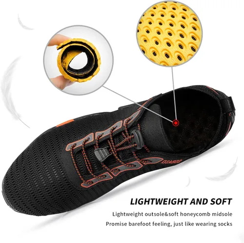 Vista 3 de SOBASO Zapatos de agua para mujeres y hombres, secado rápido, para natación, playa, zapatos acuáticos para deportes acuáticos, buceo, senderismo