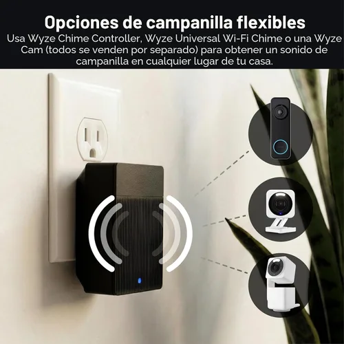 Vista 8 de Wyze Timbre de video con batería, cámara inalámbrica, 1536 x 1536 HD+ con visión nocturna a color, audio de 2 vías, vista 1:1 de cabeza a pies