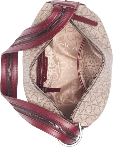 Vista 4 de Calvin Klein Mochila convertible Moss y bolso de hombro Hobo, AlmendraGris TopoRojo Profundo