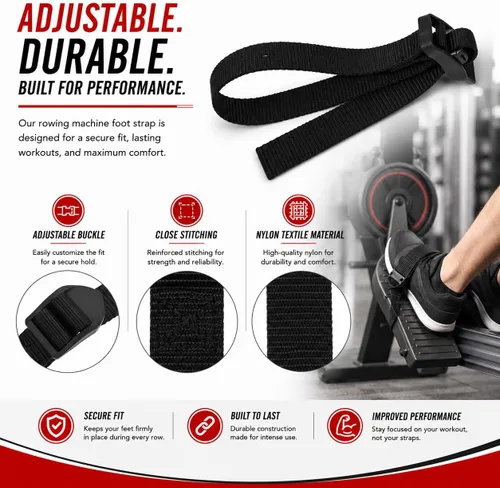 Vista 5 de TreadLife Fitness Correas de repuesto para remo Concept 2 Rower Paquete de 1 o 2