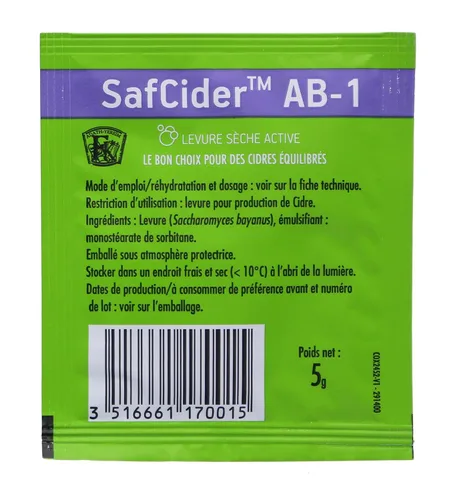Vista 2 de Levadura de sidra Safcider, 0.18 oz (Fermentis SafCider™ AB-1)