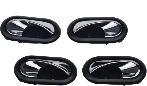 Vista 3 de Cromo Negro 4 Unids Manijas De Puerta Interior Delantera Trasera Izquierda Derecha Para 2012-2016 Renault Logan Duster 8200733848,8200733847