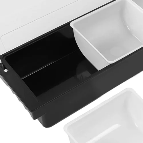 Vista 9 de Caja de condimentos de cocina, ollas de cocina, tapa de plástico, múltiples compartimentos, contenedor de frutas, contenedor de almacenamiento