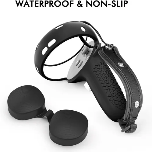 Vista 2 de Controller Grips Cover for Oculus Quest 2, Anti-Leakage Silicone Face Cover for Oculus Quest 2, with Lens Protective Cover and VR Shell, Accessories