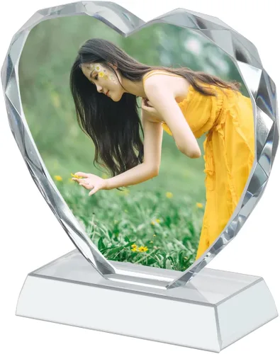 Vista 5 de Marco de fotos de cristal personalizado, marco de fotos de cristal personalizado, decoración de escritorio, placa de fotos de vidrio, regalo