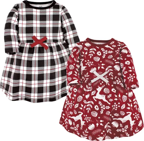 Vista 73 de Touched by Nature - Vestidos de manga corta y manga larga de algodón orgánico para niñas pequeñas, bebés y mujeres Manga larga con flores abstractas