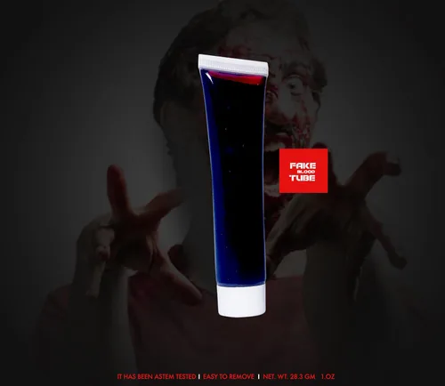 Vista 3 de Maquillaje de disfraz de aspecto realista Sangre ZombieVampire Tube Blood 1 oz.