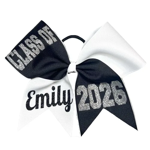 Vista 2 de Class of" Senior Tick Tock Cheer Hair Bow - Regalos de graduación