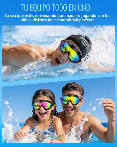 Vista 6 de Aegend Gafas de natación para adultos y jóvenes, paquete de 2 gafas de natación antivaho anti-UV para hombres y mujeres