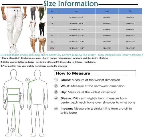 Vista 7 de WENKOMG1 Pantalones cargo para hombre, longitud hasta el tobillo, pantalones ajustados para correr, pantalones deportivos de tiro bajo transpirables