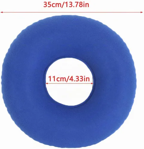 Vista 2 de Cojines de asiento inflables para hemorroides, almohada transpirable con forma de dona para dolor de coxis, úlceras de cama, silla de oficina, silla