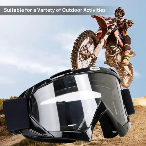 Vista 6 de JAMIEWIN - Gafas de motocross ATV para bicicleta de tierra, motocicleta, UTV MX OTG, gafas para carretera fuera de pista, lentes transparentes anti