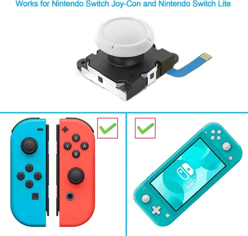 Vista 2 de Veanic - Juego de 2 palancas de mando analógicas de repuesto para Nintendo Switch Lite Joy-Con Controller con kit de herramientas de reparación Y00