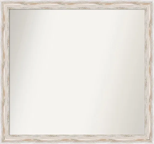 Vista 432 de Amanti Art Espejo personalizado, espejo de baño estrecho Alexandria White Wash, espejo de pared o espejo de tocador de baño sobre el fregadero