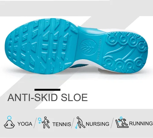 Vista 5 de Raoendis Zapatos de caminar para mujer Zapatos deportivos tipo calcetín para uso diario casual, zapatos cómodos de trabajo de enfermería