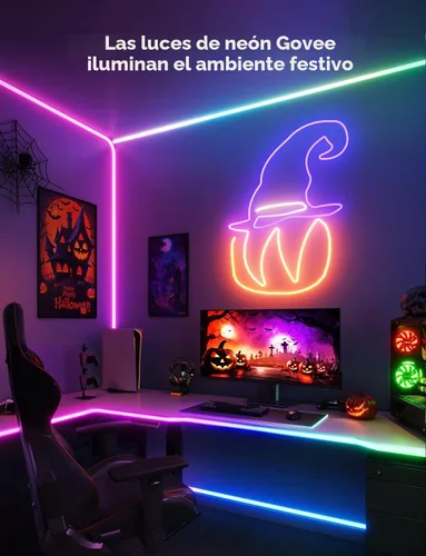Vista 2 de Govee RGBIC Luces de Neón, Luz de Cuerda de Neón LED Inteligente 2 Funciona con Matter, Alexa, Google Assistant, Luces de Tira de Neón DIY