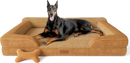 Vista 19 de CWAWZ Cama ortopédica para perros extra grandes, cama ortopédica para perros con espuma viscoelástica de gel refrescante, cama impermeable