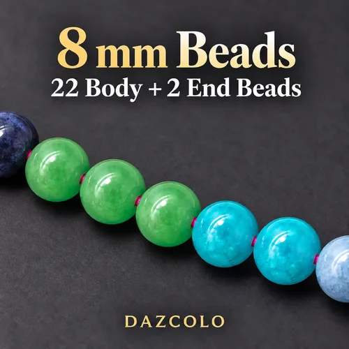 Vista 2 de Pulsera ajustable de 8 mm con gemas naturales, pulseras unisex de cristal hechas a mano para meditación, yoga, sanación espiritual y energía