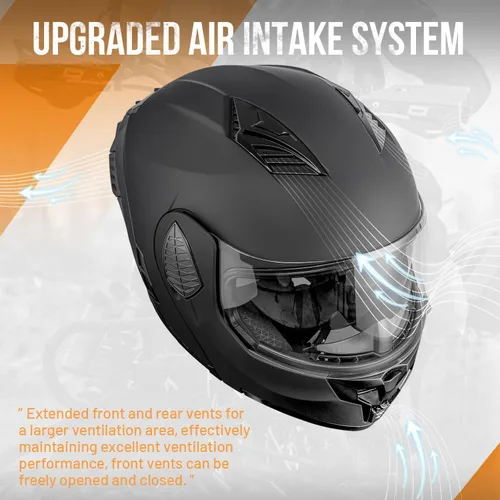 Vista 4 de OUMURS Cascos modulares de motocicleta de cara completa abatible, casco de motocicleta para bicicleta de calle, unisex, modelo 167 para adultos