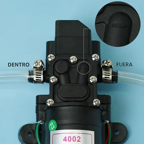 Vista 4 de G Ganen Bomba de agua dulce de 12 V CC con 2 abrazaderas de manguera, bomba de diafragma de 12 voltios, bomba rociadora autocebante con interruptor