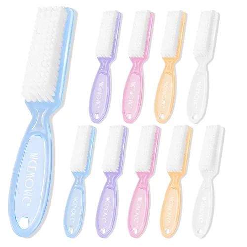 Vista 8 de NICEMOVIC 10 cepillos de uñas para limpiar las uñas, cepillo limpiador de uñas con agarre de mango, cepillo limpiador de uñas de mano, herramientas
