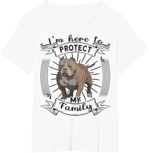 Vista 5 de Camiseta Bully XL Pitbull Watchdog Dog Family Mama American Bully, Blanco