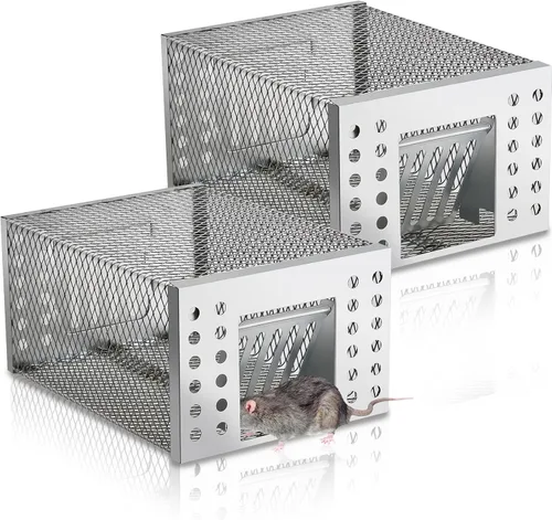 Vista 7 de 1 trampa humana para ratas, trampa de ardilla viva para interiores y exteriores, pequeños roedores, ratones, ratones, ratones, hámsters, ardilla