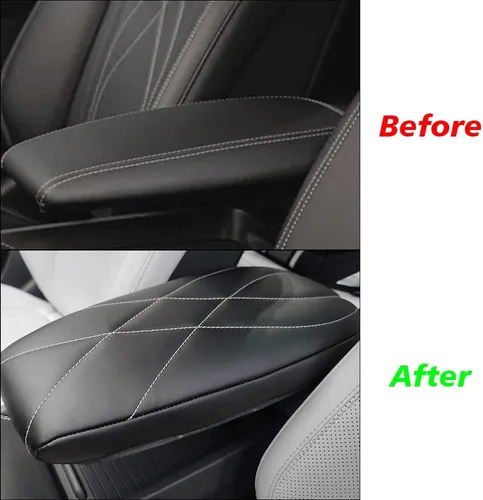 Vista 3 de BestEvMod Funda para reposabrazos de consola central compatible con Mustang Mach-E Mach e 2021 2022 2023, accesorios interiores, protector de cuero