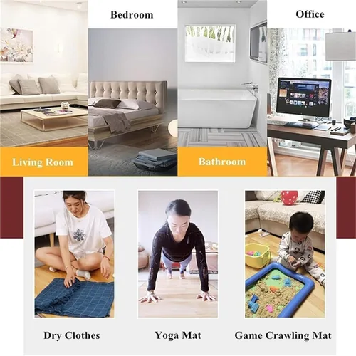 Vista 8 de Heating Mats Electric Heated Area Rug with Timer Fast Heating Graphene Heating Carpet Floor Heater Floor Mat for Home Office(Color1,55 * 90CM)