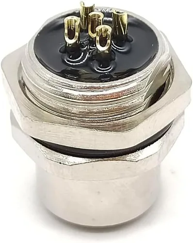 Vista 7 de Elecbee Tipo recto femenino de la soldadura de la prenda impermeable de los receptáculos del panel del soporte del soporte de la A-Coding del cable
