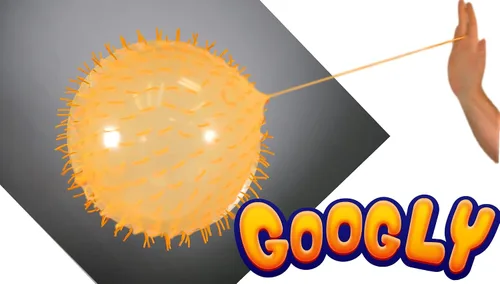 Vista 2 de JA-RU Bola gigante Googly con pinchos de goma (3 paquetes), juguete para ansiedad inflable de 14 pulgadas, pelota de rebote grande para aliviar