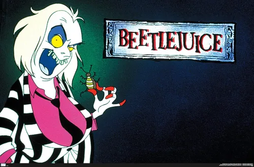 Vista 9 de Trends International Beetlejuice: Animado - Póster de pared de arte clave, 14.72 x 22.37 pulgadas, versión enmarcada de madera de granero Versión