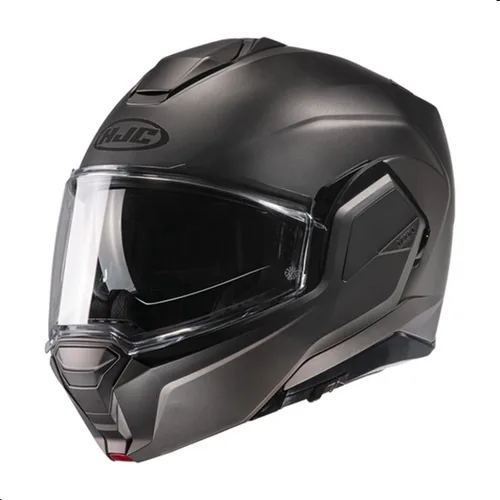 Vista 4 de Casco modular sólido para motocicleta HJC i100 con visor HJ-36 Pinlock, aprobado por DOT (Negro, X-Pequeño)
