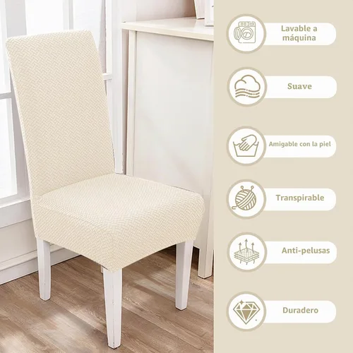 Vista 8 de Parsons - Funda para silla de comedor, funda desmontable para silla de sofá, funda retráctil (2, albaricoque)