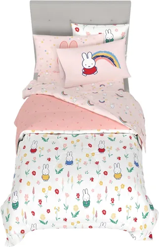 Vista 15 de Franco - Juego de edredón y sábanas supersuaves con funda para niños, 5 piezas, tamaño individual, Hello Kitty