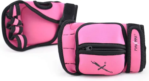 Vista 6 de MaxxMMA Guantes con peso ajustables, juego de 2 libras, peso extraíble (2 x 0.5 libras cada guante) para esculpir MMA Kickboxing, cardio, aeróbicos