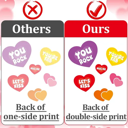 Vista 3 de Calcomanías para ventana del día de San Valentín, dulces de San Valentín, calcomanías de corazón para ventana, diseño de corazón para conversación