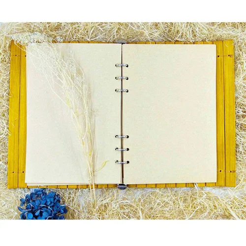 Vista 6 de Juego de cuadernos de estilo retro chino de bambú estilo antiguo, hermoso diario de regalo (color: A)