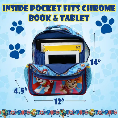Vista 5 de PAW PATROL Mochila 3D de Paw Patrol para niños Azul Patchwork