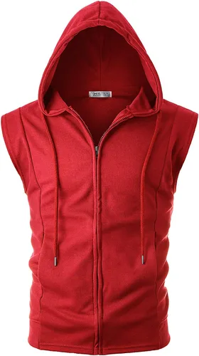 Vista 2 de Ohoo Sudadera con capucha para hombre, ajuste delgado, ligera, con cremallera