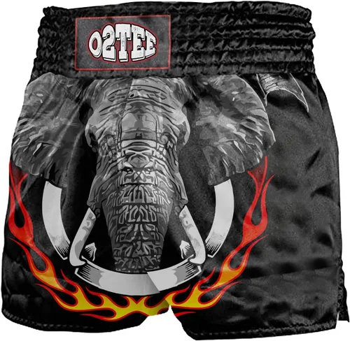 Vista 12 de O2TEE Muay Thai Pantalones cortos de boxeo MMA Kickboxing Estilos Tradicionales Pantalones Cortos Nation Bop