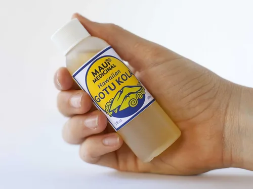 Vista 4 de Gotu Kola Brahmi Oil 2fl. oz. Aceite portador orgánico certificado por Mauifarmacy cultivado en Estados Unidos